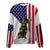 Dachshund 3-USA Flag-Premium Sweater