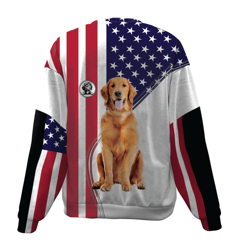 Golden Retriever-USA Flag-Premium Sweater