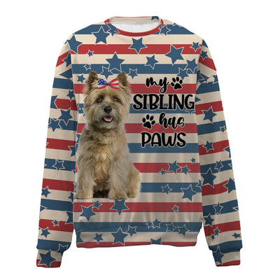 Cairn Terrier-American Flag-Premium Sweater
