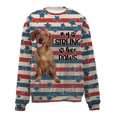 Dachshund-American Flag-Premium Sweater