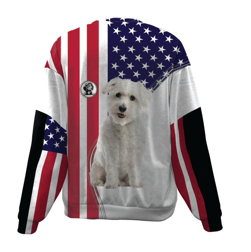 Coton De Tulear-USA Flag-Premium Sweater