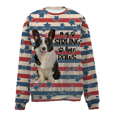 Welsh Corgi-American Flag-Premium Sweater