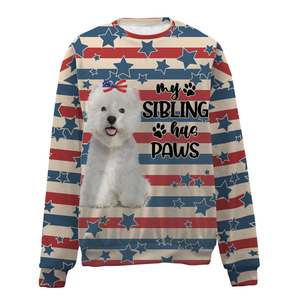 West Highland White Terrier-American Flag-Premium Sweater