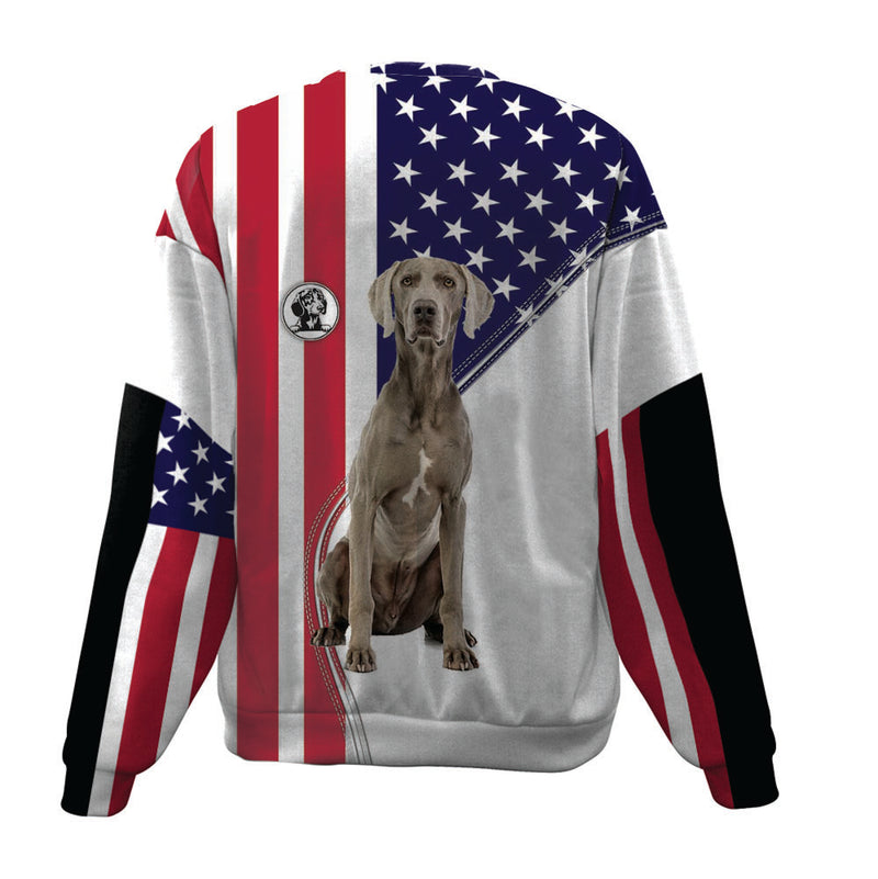Weimaraner-USA Flag-Premium Sweater