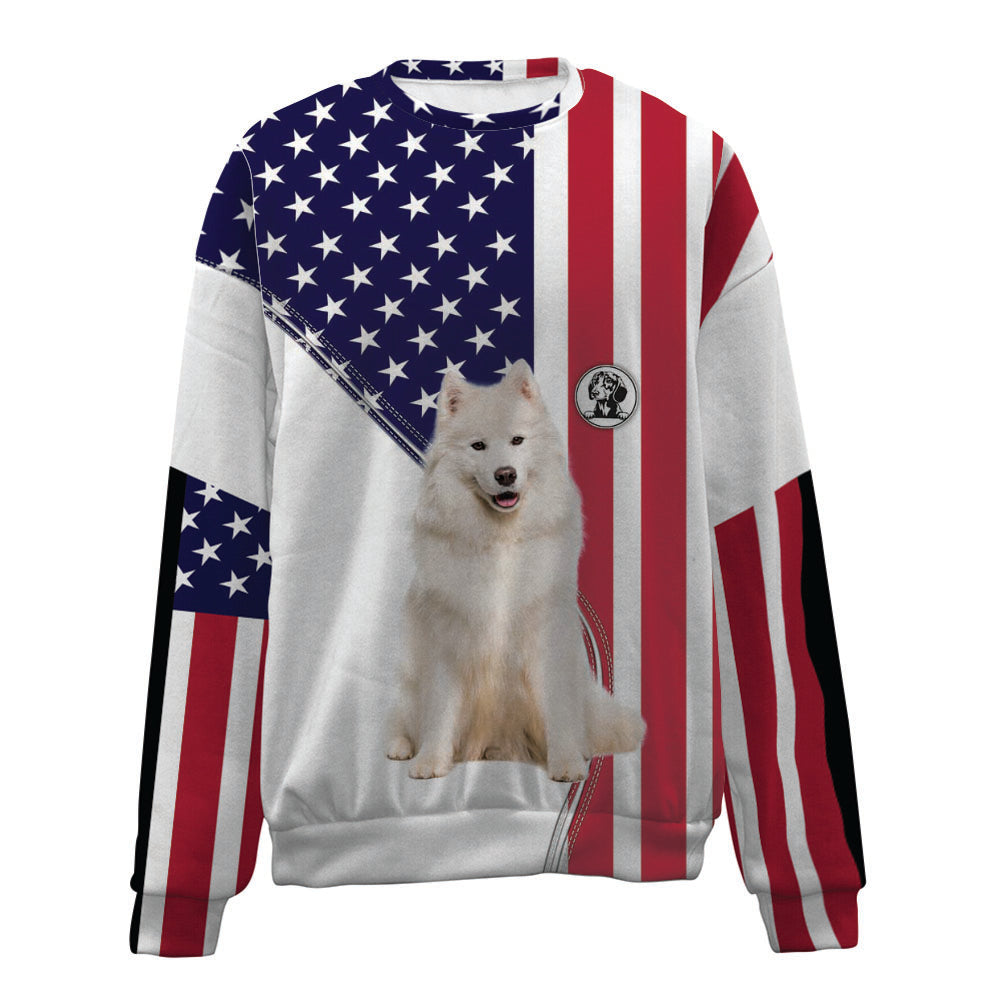 Samoyed-USA Flag-Premium Sweater