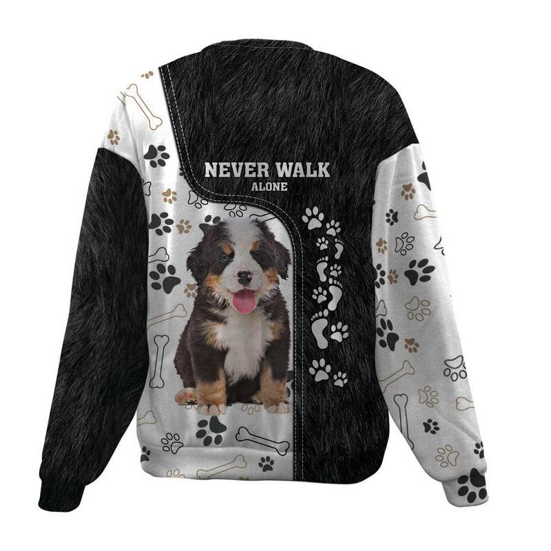 Bernese Mountain Dog 2-Never Walk Alone-Premium Sweater