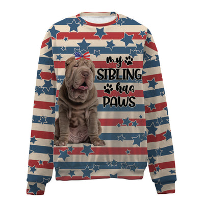 Shar Pei-American Flag-Premium Sweater