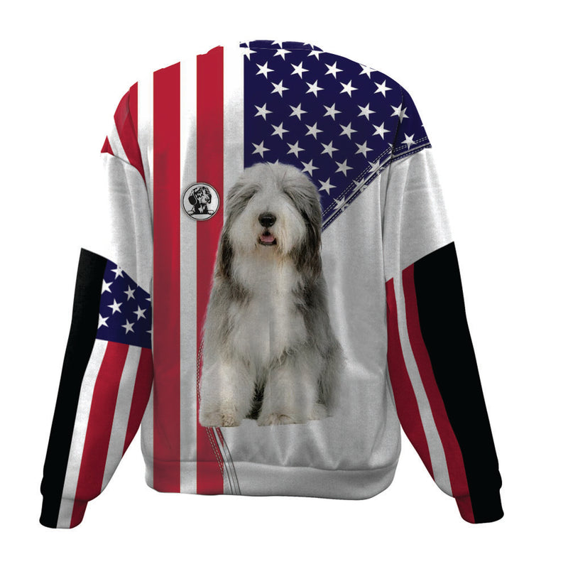 Old English Sheepdog-USA Flag-Premium Sweater