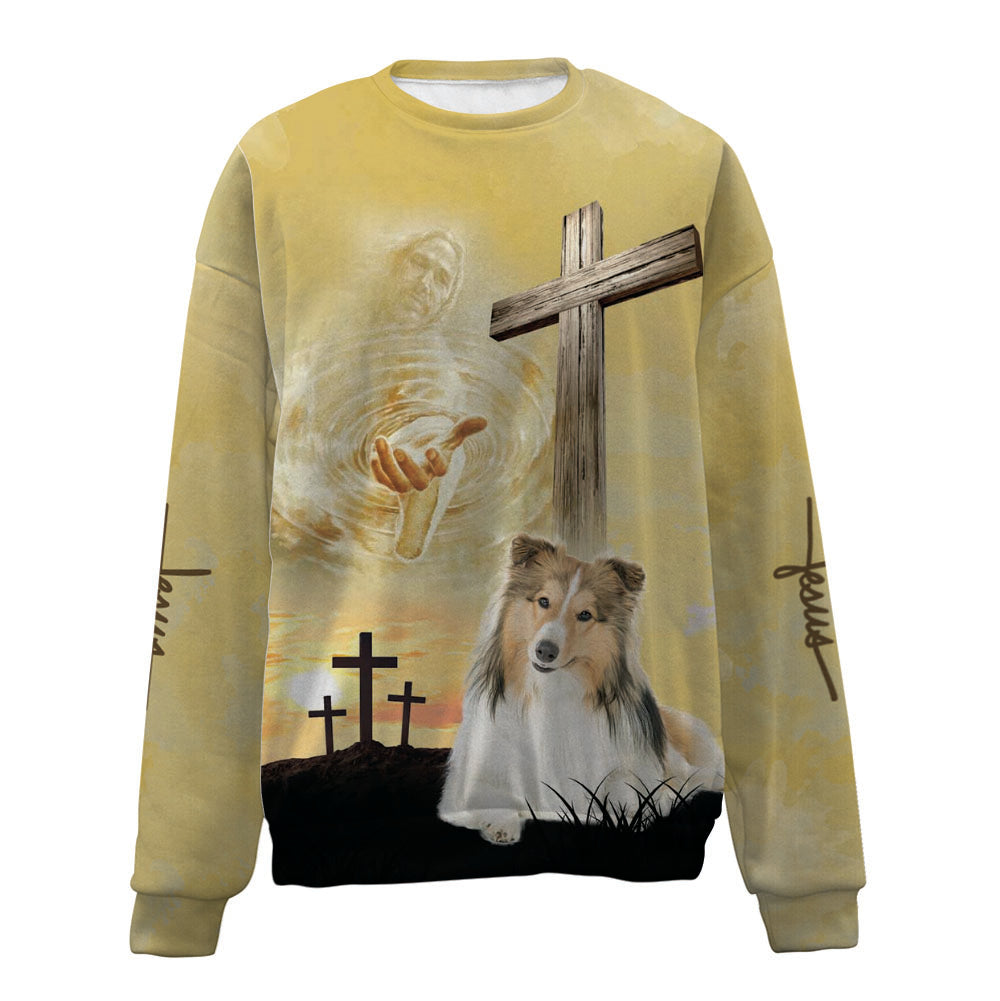 Shetland Sheepdog-Jesus-Premium Sweater