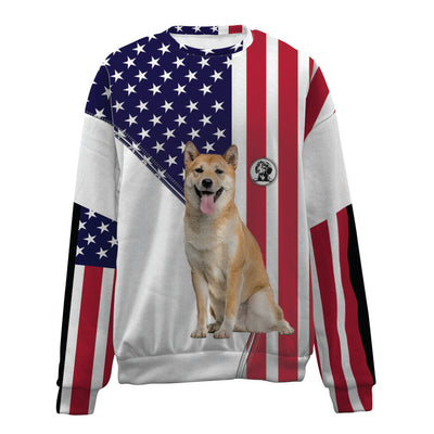 Shiba Inu-USA Flag-Premium Sweater