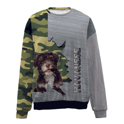 Havanese-Camo-Premium Sweater