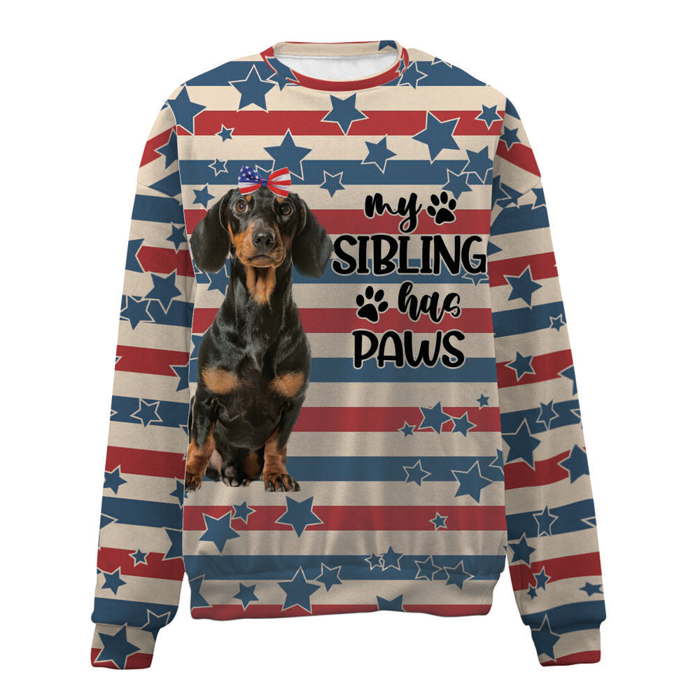 Dachshund 3-American Flag-Premium Sweater