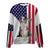 Blue Merle Collie-USA Flag-Premium Sweater