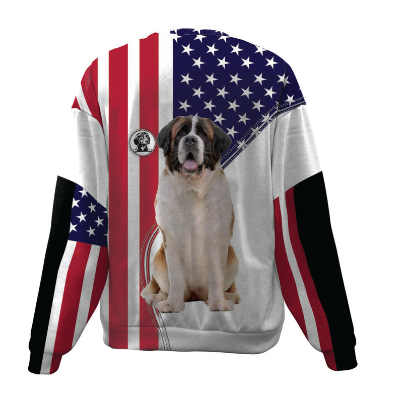 St Bernard-USA Flag-Premium Sweater