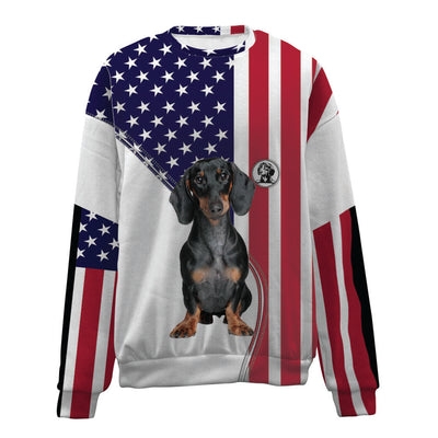 Dachshund 2-USA Flag-Premium Sweater