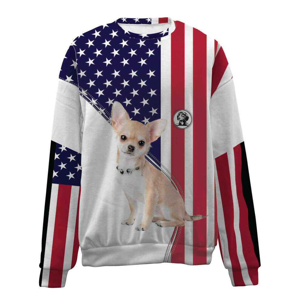 Chihuahua 2-USA Flag-Premium Sweater