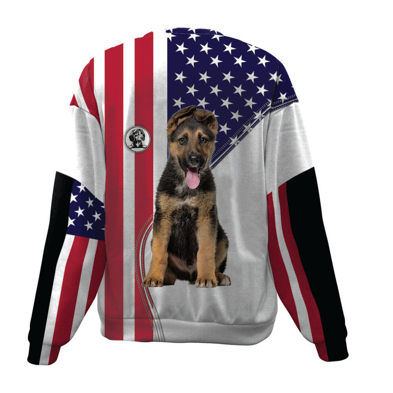 German Shepherd-USA Flag-Premium Sweater