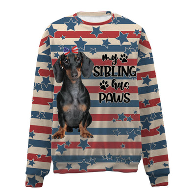 Dachshund 2-American Flag-Premium Sweater