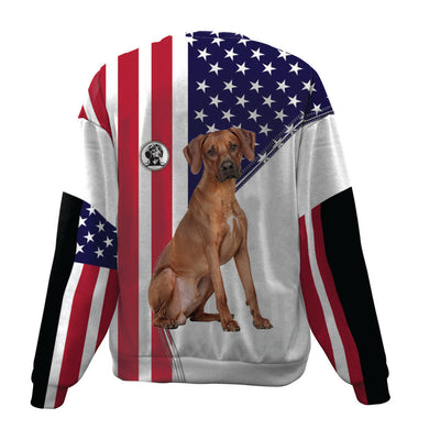 Rhodesian Ridgeback-USA Flag-Premium Sweater
