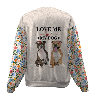 Staffordshire Bull Terrier-Love My Dog-Premium Sweater