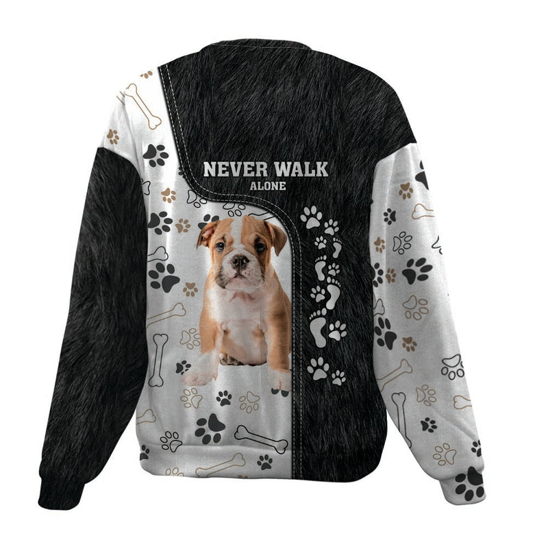 English Bulldog-Never Walk Alone-Premium Sweater