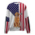 Golden Retriever-USA Flag-Premium Sweater