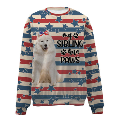 Samoyed-American Flag-Premium Sweater