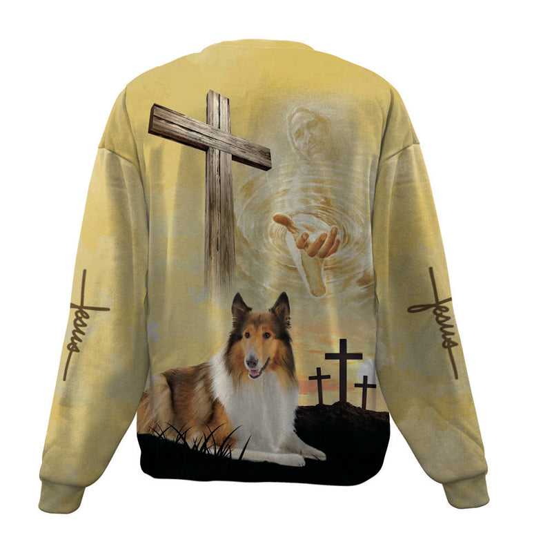Rough Collie-Jesus-Premium Sweater