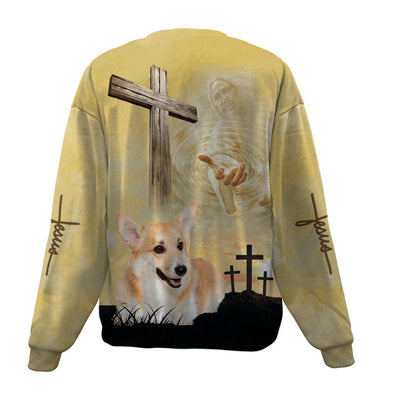 Welsh Corgi-Jesus-Premium Sweater