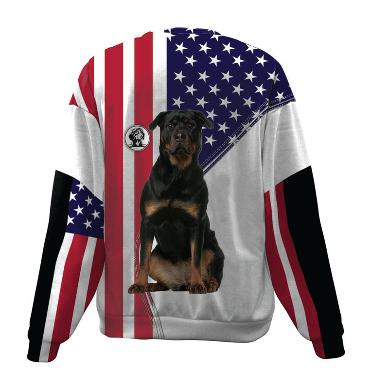 Rottweiler 2-USA Flag-Premium Sweater