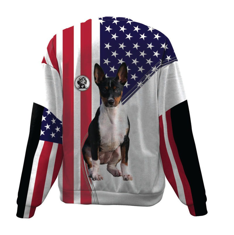Rat Terrier-USA Flag-Premium Sweater