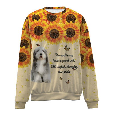 Old English Sheepdog-Flower-Premium Sweater