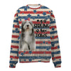 Old English Sheepdog-American Flag-Premium Sweater