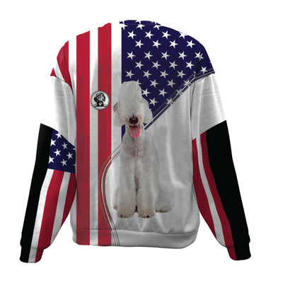 Bedlington Terrier-USA Flag-Premium Sweater