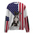 Boston Terrier-USA Flag-Premium Sweater