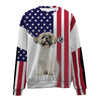 Shih Tzu-USA Flag-Premium Sweater