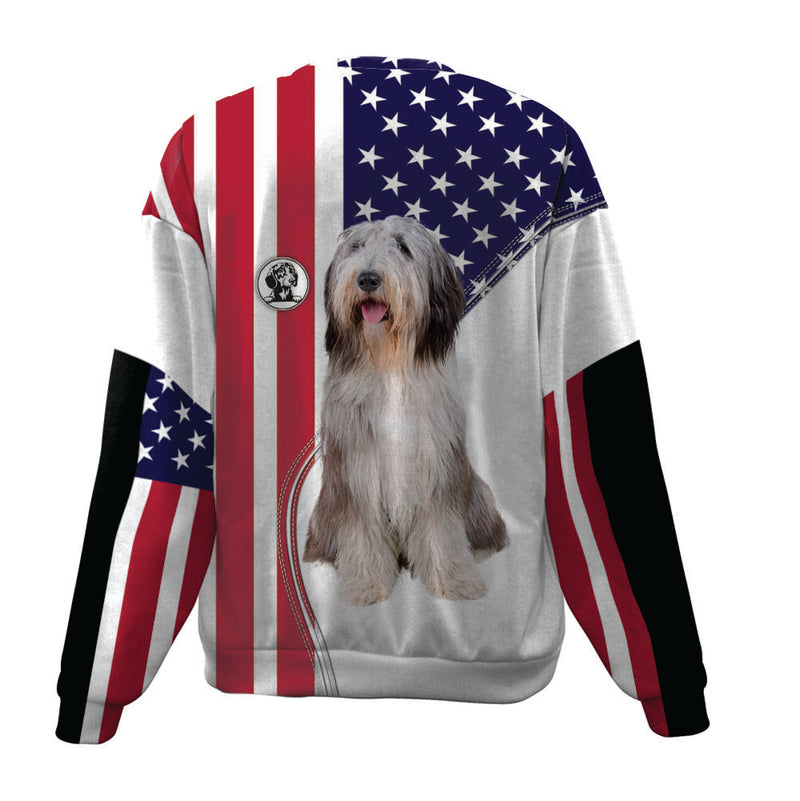 Bearded Collie-USA Flag-Premium Sweater