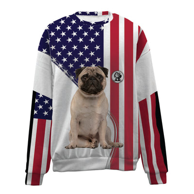 Pug-USA Flag-Premium Sweater