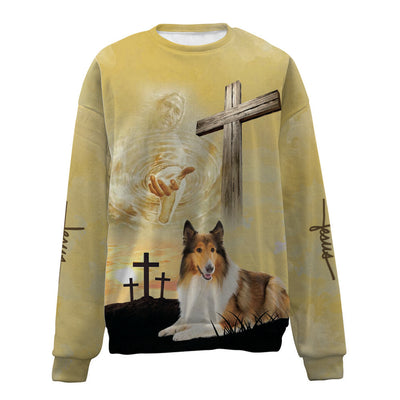 Rough Collie-Jesus-Premium Sweater