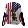 Dachshund 3-USA Flag-Premium Sweater