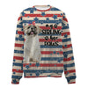 Shih Tzu-American Flag-Premium Sweater