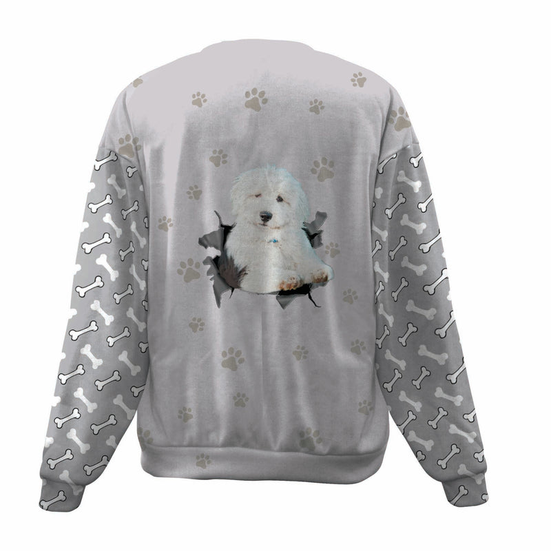 Old English Sheepdog-Paw And Pond-Premium Sweater