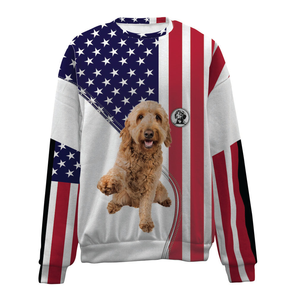 Goldendoodle-USA Flag-Premium Sweater