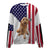 Goldendoodle-USA Flag-Premium Sweater