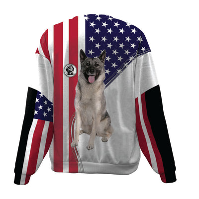 Norwegian Elkhound-USA Flag-Premium Sweater