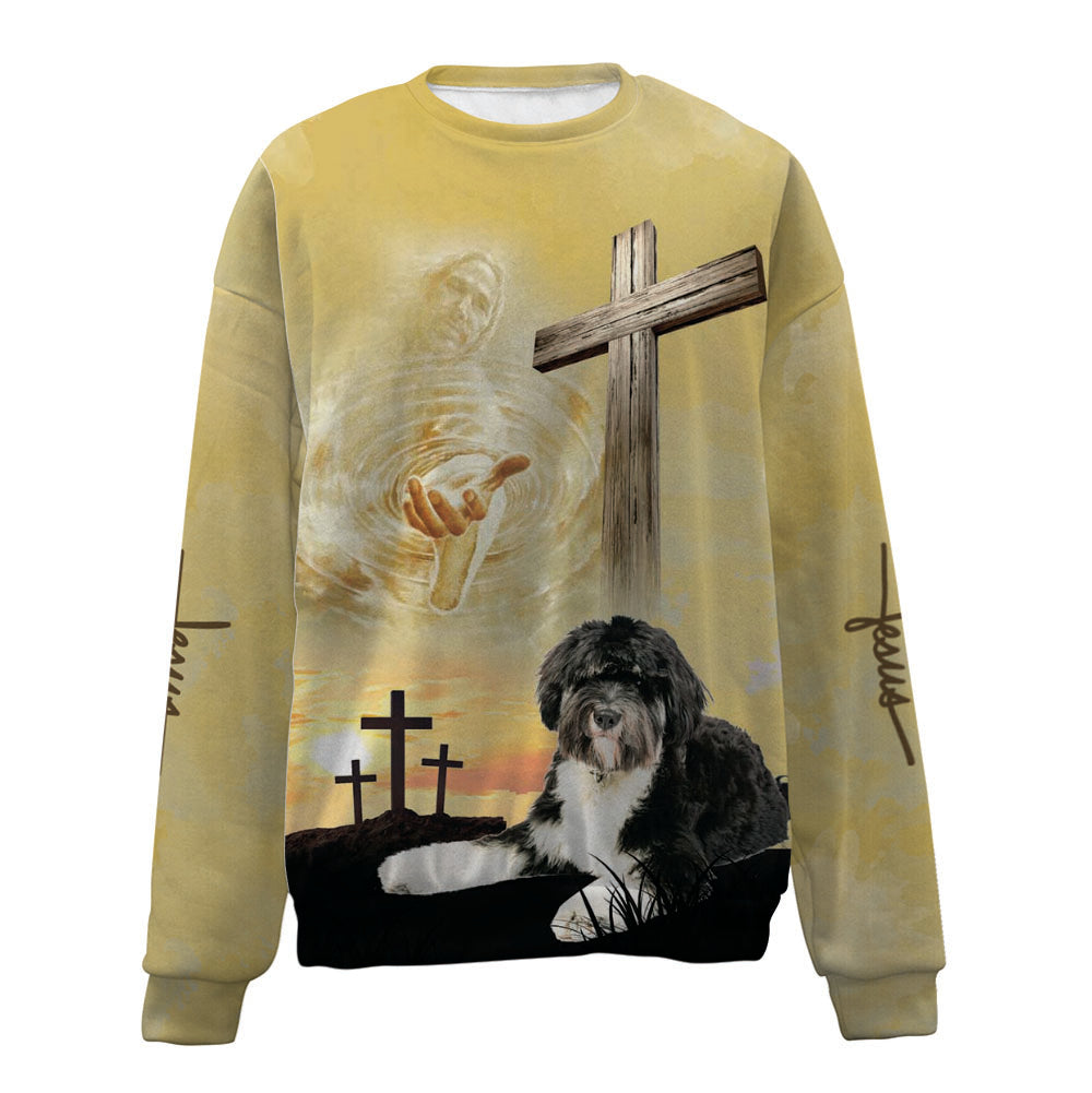 Tibetan Terrier 2-Jesus-Premium Sweater