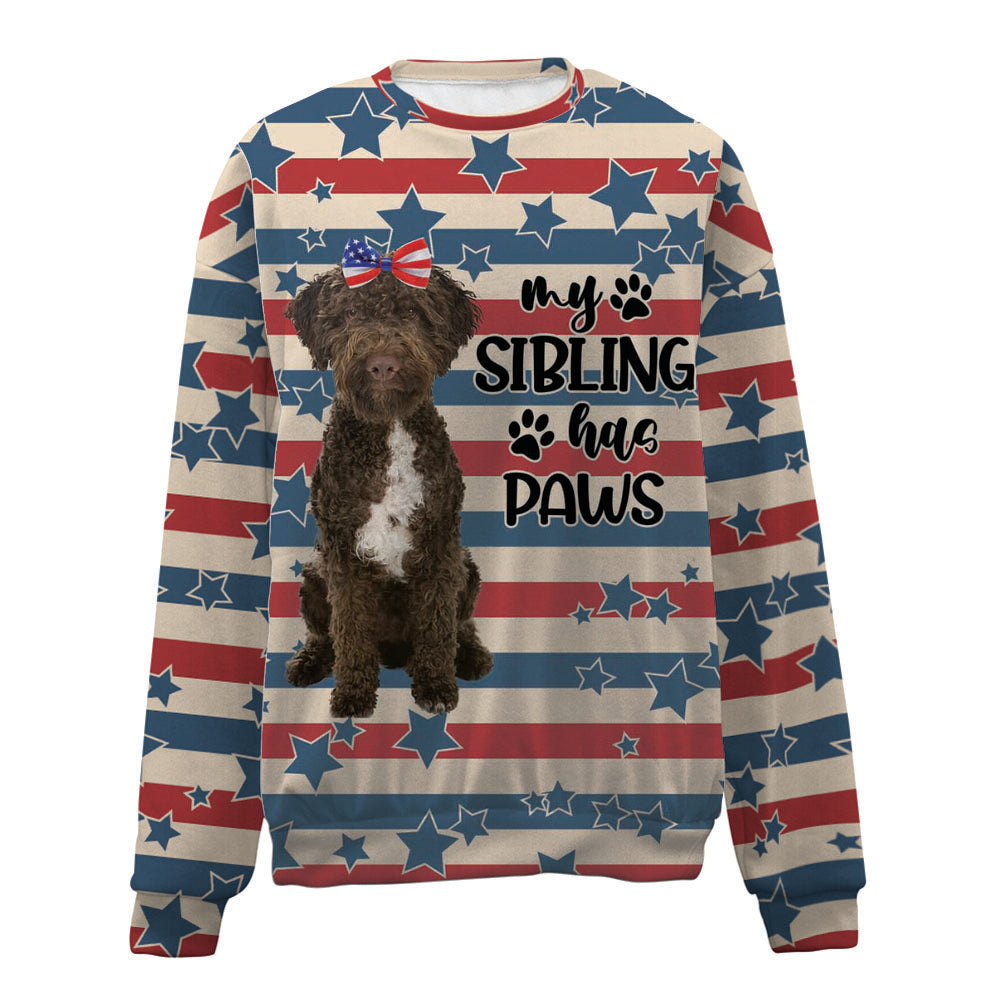 Lagotto Romagnolo-American Flag-Premium Sweater