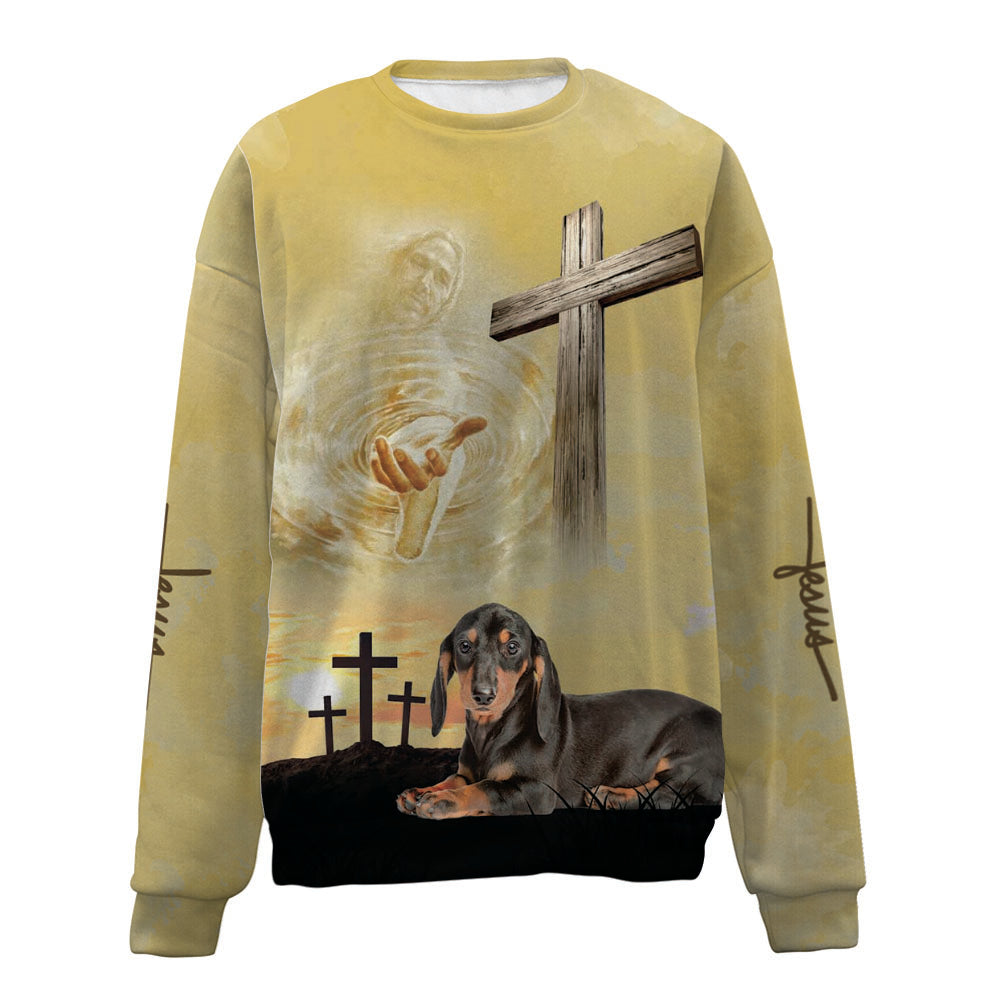 Dachshund-Jesus-Premium Sweater