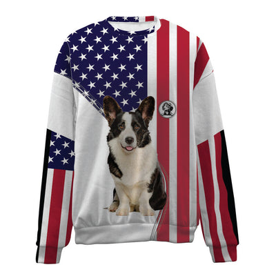 Welsh Corgi-USA Flag-Premium Sweater