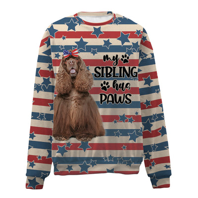 American Cocker Spaniel-American Flag-Premium Sweater
